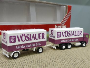 1/87 Herpa MAN F80 Vöslauer Quelle Österreich Koffer-Hängerzug