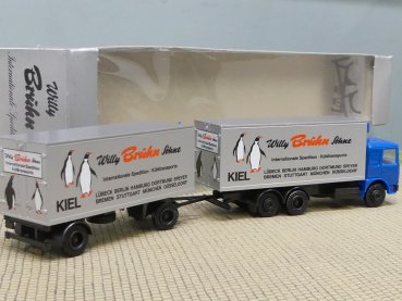 1/87 Herpa MAN F80 Willy Bruhn Spedition Kühlkoffer-Hängerzug