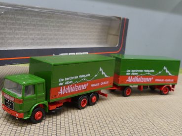 1/87 Herpa MAN F80 Adelholzener Quelle Kühlkoffer-Hängerzug