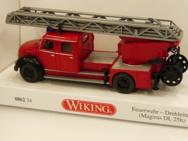 1/87 Wiking Magirus DL 25h Feuerwehr Drehleiter 0862 34