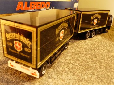 1/87 Albedo MAN F90 Herrenhäuser Pilsener Koffer Hängerzug 299005