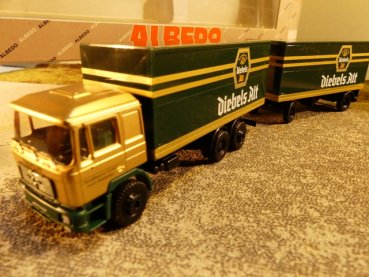 1/87 Albedo MAN F90 Diebels Alt Fahrerhaus gold Koffer Hängerzug