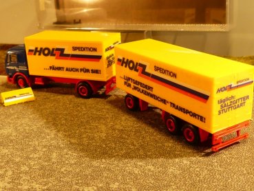 1/87 Herpa Albedo MB NG Holz Spedition Koffer Hängerzug #667