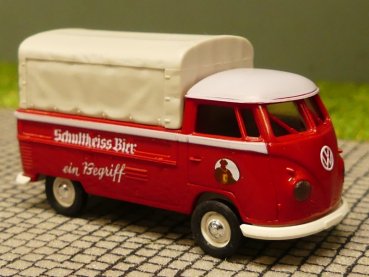 1/87 Brekina # 0823 VW T1 b Pritsche/Plane Schultheiss Bier Sondermodell Reinhardt