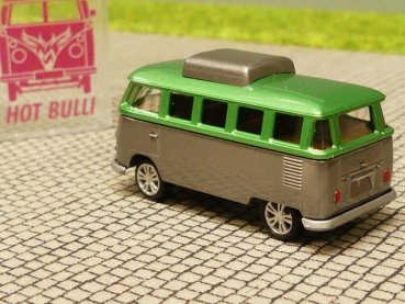 1/87 Brekina # 1852 b VW T1 b Camper grün/silber geschlossenes Hubdach Sondermodell Reinhardt