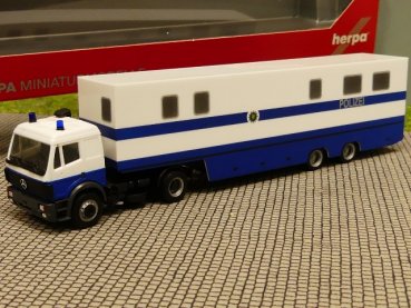 1/87 Herpa MB  SK Koffer Sattelzug Polizei Sachsen / Befehlskraftwagen 309615