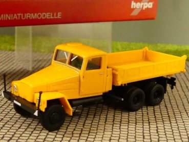1/87 Herpa IFA G5 Dreiseitenkipper orange Kabine / Aufbau neu 308663
