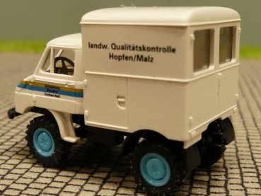 1/87 Brekina Unimog 411 Qualitätskontrolle Hopfen Malz