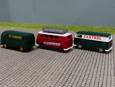 1/87 Brekina # 2070 2071 2072 VW T1Castrol Mobil BP 3er Set 90473