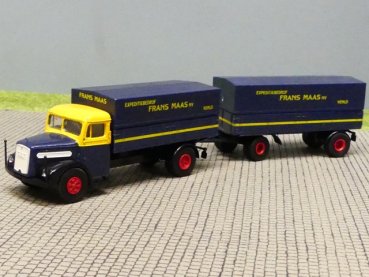 1/87 Brekina MAN F8 FRANS MAAS VENLO NL Planen Hängerzug 7230