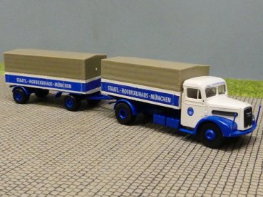 1/87 Brekina MAN F8 Hofbräuhaus München Planen Hängerzug 7223