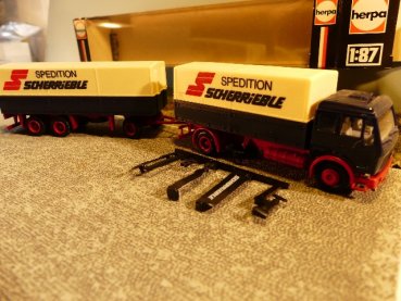 1/87 Herpa MB NG Scherrieble Spedition Planen Hängerzug #181