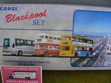 1/50 Corgi Blackpool Set Plaxton Paramount-AEC Routemaster und Metrobus 97064