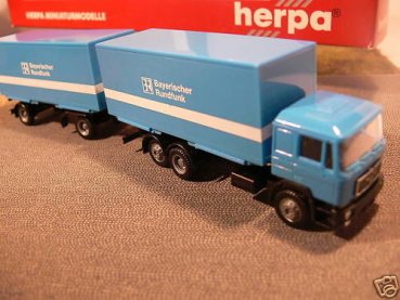 1/87 Herpa MAN F90 Bayerischer Rundfunk Hängerzug 141956