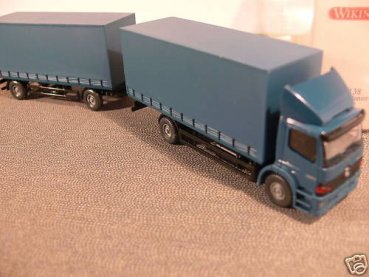 1/87 Wiking MB Atego dunkelblau Gardinenplanen Hängerzug 564 01