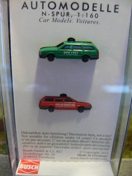 1/160 Busch VW Passat Set Feuerwehr und Polizei N-Spur 8344