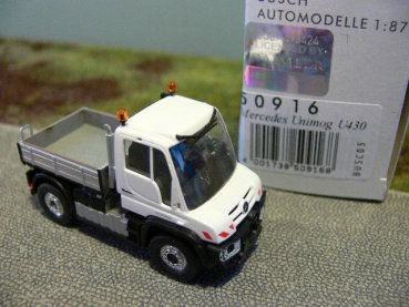 1/87 Busch MB Unimog U430 Pritsche weiß 50916