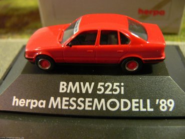 1/87 Herpa BMW 525i Limousine rot Messemodell Motor Show Essen 1989