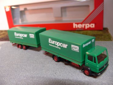 1/87 Herpa 142038 MB 814 Europcar Autovermietung Hängerzug