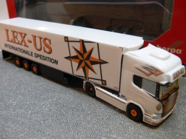 1/87 Herpa Scania R 13 Kühlkoffer-SZ Spedition Lex-Us 305518