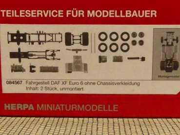 1/87 Herpa Fahrgestell DAF XF Euro 6 ohne Chassisverkleidung 2x 084567