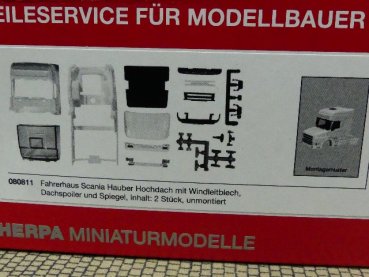 1/87 Herpa 2x Fahrerhaus Scania Hauber HD mit WLB u Dachspoiler 080811