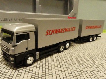 1/87 Herpa MAN TGA SCHWARZMÜLLER Wechsel Koffer Hängerzug 291712