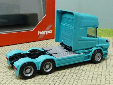 1/87 Herpa Scania Hauber Topline 3-Achs Zugmaschine türkisblau 151726-008