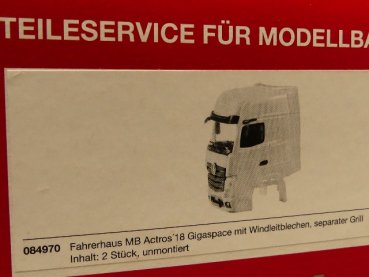 1/87 Herpa Fahrerhaus MB Actros 18 Gigasp m.Windleitblechen 2 Stück 084970