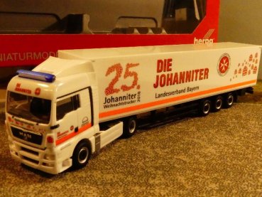 1/87 Herpa MAN TGX XLX Koffer SZ Johanniter LV Bayern / Weihnachtstrucker 309851