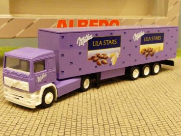 1/87  Albedo Volvo F12 Milka LILA STARS Koffersattelzug