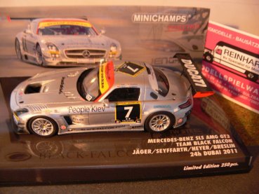 1/43 Minichamps MB SLS AMG GT3 Team Black Falcon 24h Dubai 2011 Jäger/Heyer/Bre. 437110307