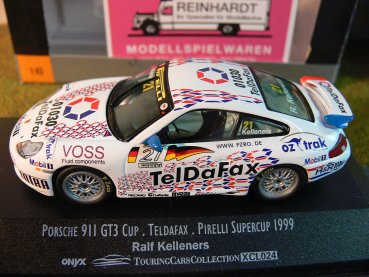 1/43 Onyx XCL024 Porsche 911 GT3 Cup Teldafax Pirelli Supercup '99 R. Kelleners