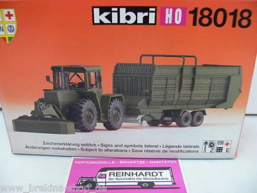1/87 Kibri MB Trac Kreiselmähwerk und Ladewagen 18018