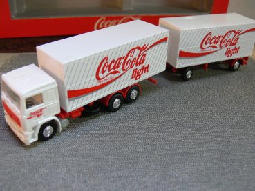 1/87 Herpa Albedo Volvo F12 Coca Cola Light Koffer-Hängerzug 400107