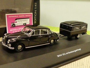 1/43 Schuco BMW 502 mit Bestattungsanhänger 450204500