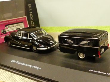 1/43 Schuco BMW 502 mit Bestattungsanhänger 450204500