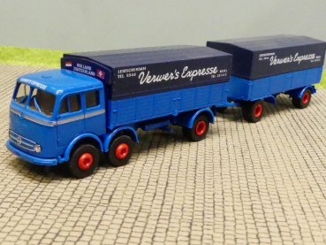 1/87 Brekina MB 333 Verwers Express Pritschen Hängerzug 75101