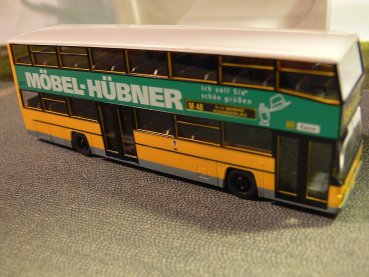 1/87 Wiking Doppeldeckbus D 89 Möbel Hübner Zielschild Alexanderplatz 731 12