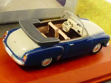 1/43 Atlas DDR Auto Kollektion Wartburg 311-2 Cabrio blau grau 7 130 102