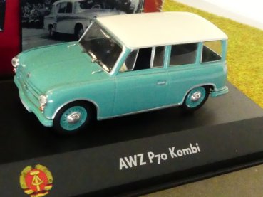 1/43 Atlas DDR Auto Kollektion AWZ P70 Kombi türkis 7230 037