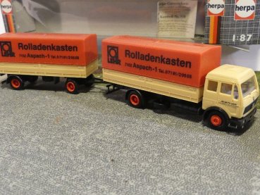 1/87 Herpa MB NG LEHR Rolladenkasten Pritschen Hängerzug #316