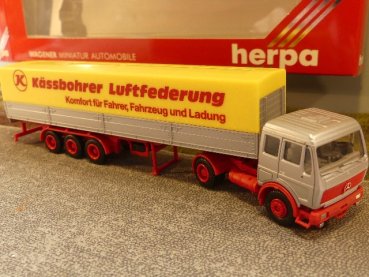 1/87 Herpa MB NG Kässbohrer Luftfederung Planen Sattelzug #791