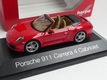 1/43 Herpa Porsche 911 Carrera 4 Cabriolet indischrot SONDERPREIS 29,99 €