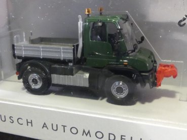 1/87 Busch MB Unimog U430 mit Frontseilwinde grün/silber 50920