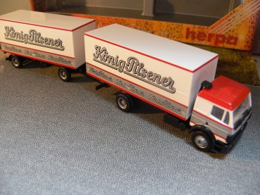 1/87 Herpa MB SK König Pilsener Koffer-Hängerzug