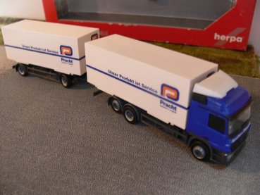 1/87 Herpa 151122 MB Actros L 02 Pracht Logistik Wechselkoffer-Hängerzug