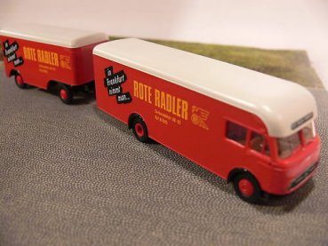 1/87 Brekina MB LP322 Ackermann Rote Radler Frankfurt Möbelwagen 57202