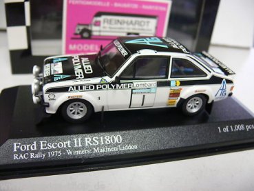 1/43 Minichamps Ford Escort II RS1800 RAC Rally '75 #1 400758401