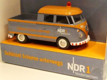 1/87 Wiking VW T1 Doppelkabine Schüssel Schorse unterwegs NDR 8789 01
